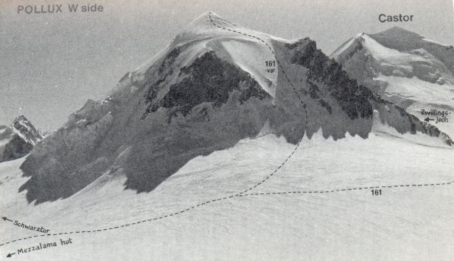 Ascent Routes for Castor ( 4228 metres )