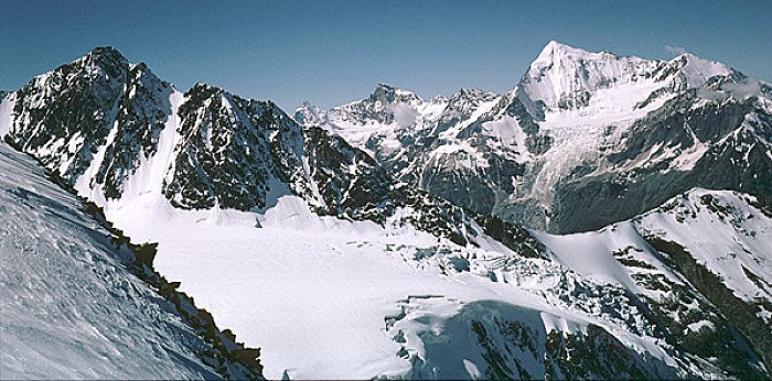 Weisshorn from North Balfrin in Zermatt Region of the Swiss Alps
