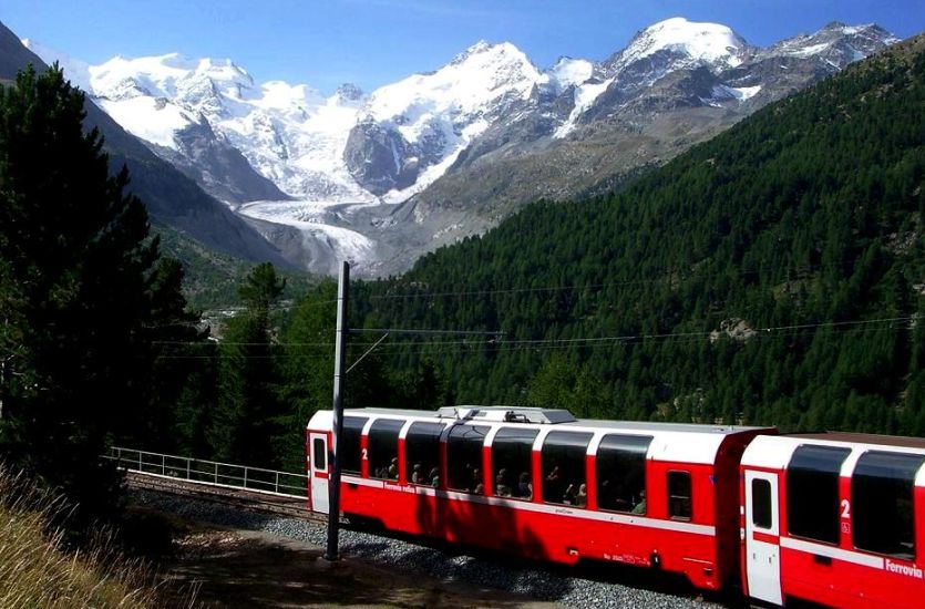 Bernina Express in the Italian Alps