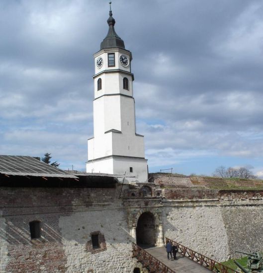 Clock Tower at Military Museum at Kalemegdan Fortress in Belgrade