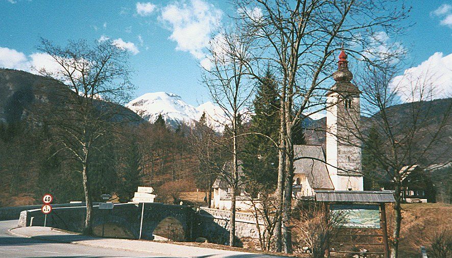 Church of St.John the Baptist in Bohinj Village in the Julian Alps of Slovenia