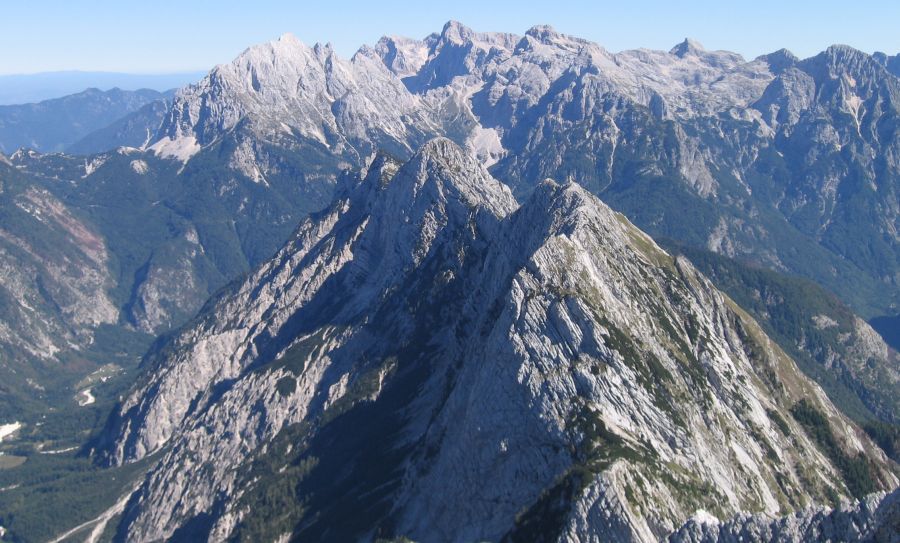 Razor and the Prisojnik group in the Julian Alps of Slovenia