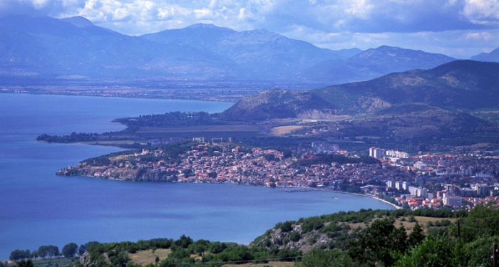 City of Ohrid on Lake Ohrid in Macedonia