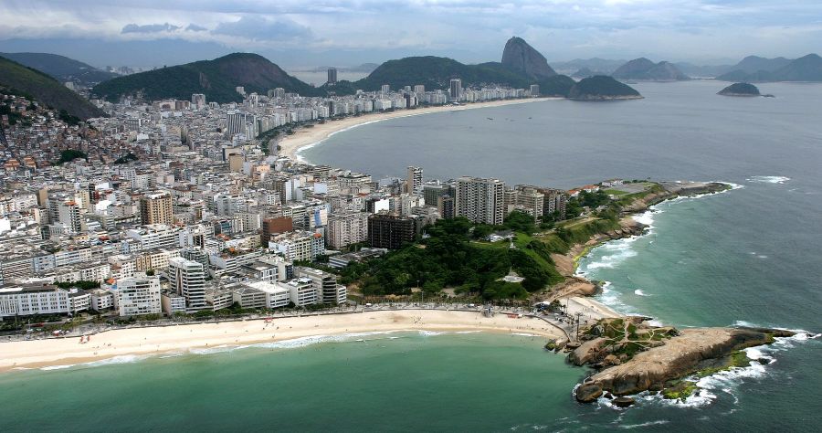 Aerial view of Rio de Janeiro, Brazil in South America