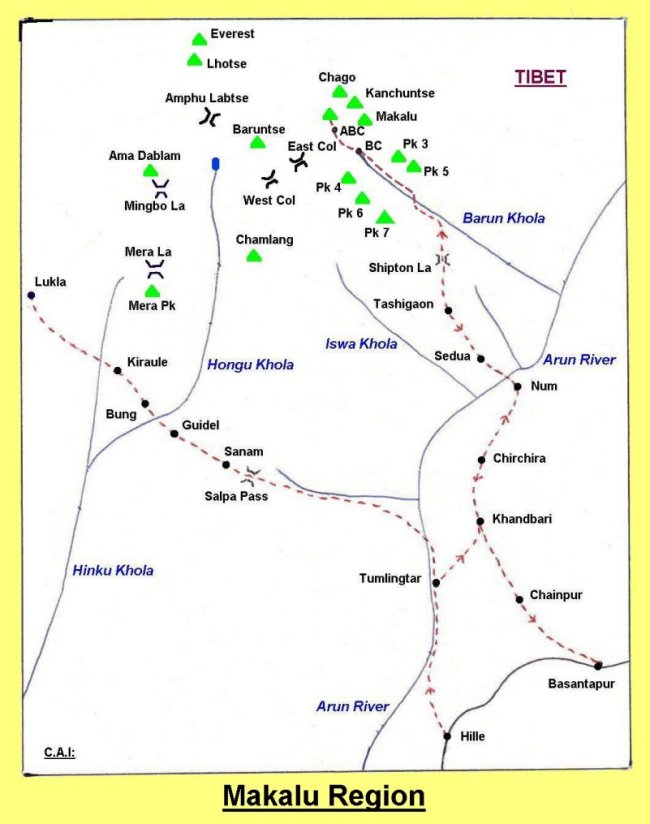 Map of Makalu Region