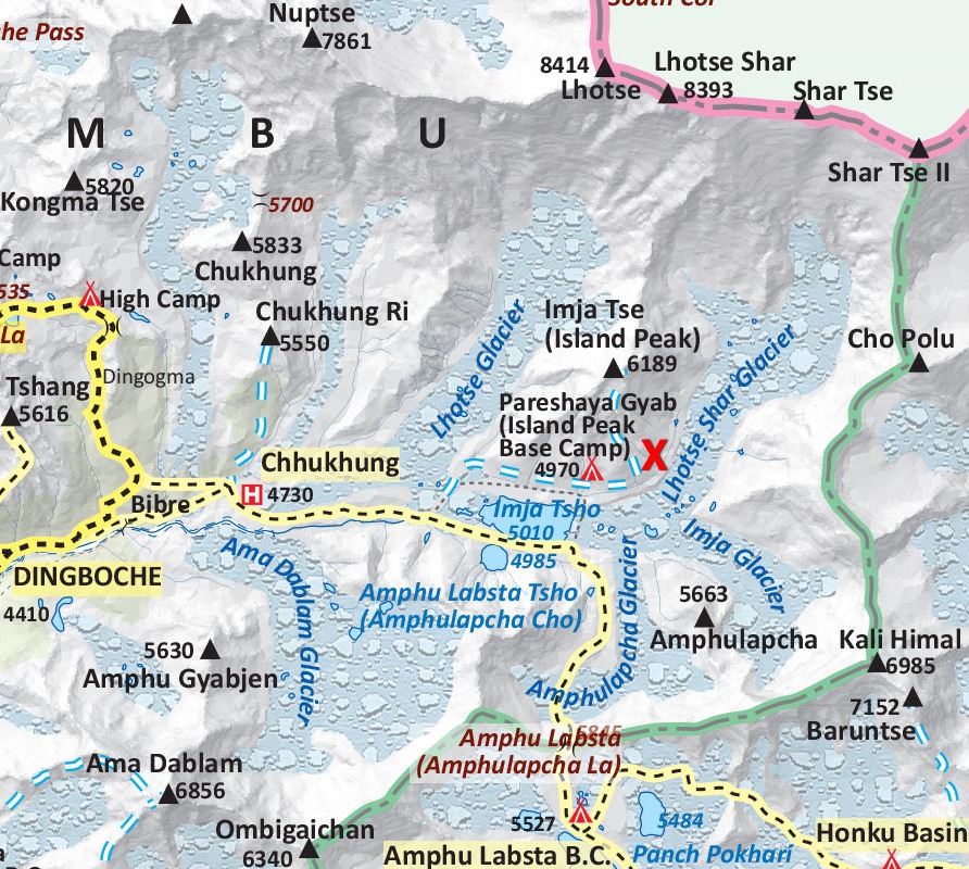 Map of Chukhung Valley