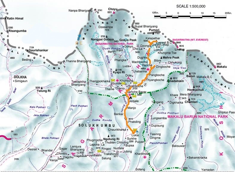 Map of Solo Khumbu Region