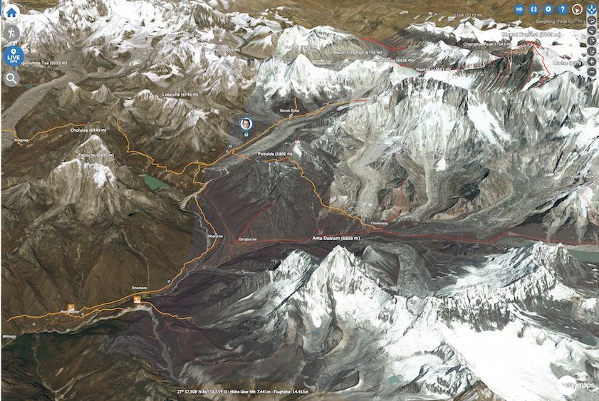Aerial view of the Khumbu / Everest Region