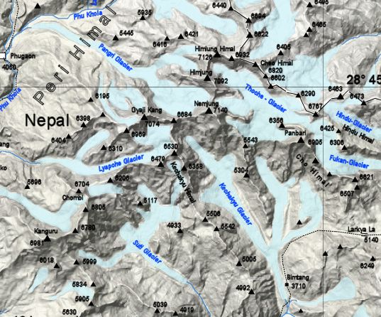 Map of the Peri Himal