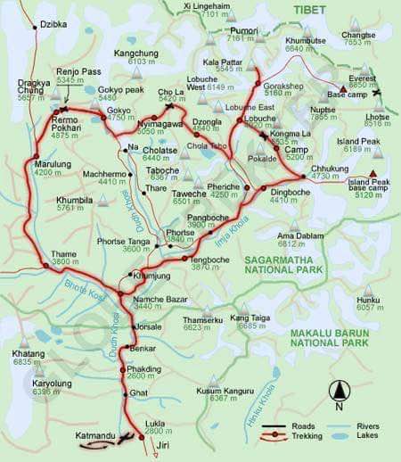 Route Map for Renjo La