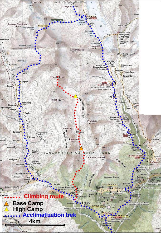 Route Map for Renjo La