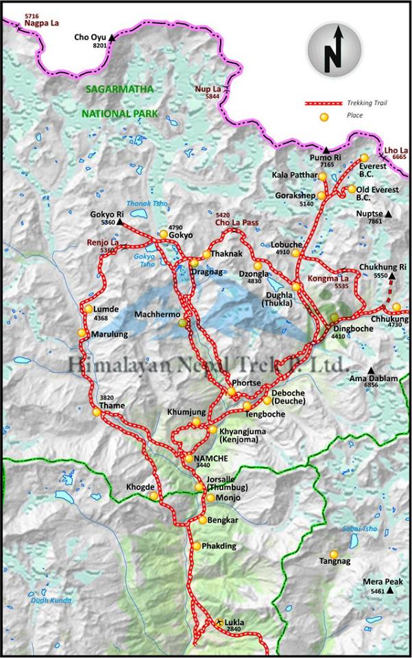 Map of the Khumbu Region