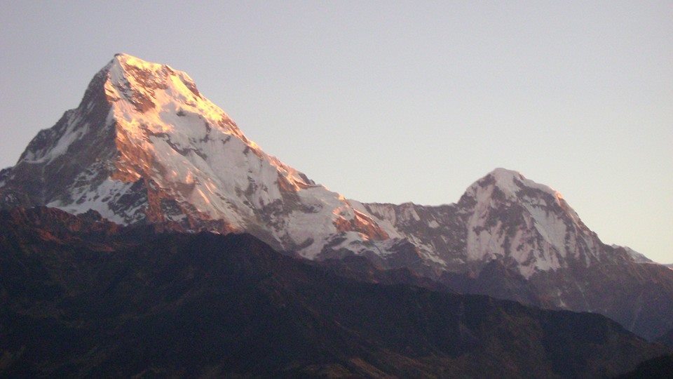 Annapurna South Peak and Hiunchuli from Poon Hill at Gorapani
