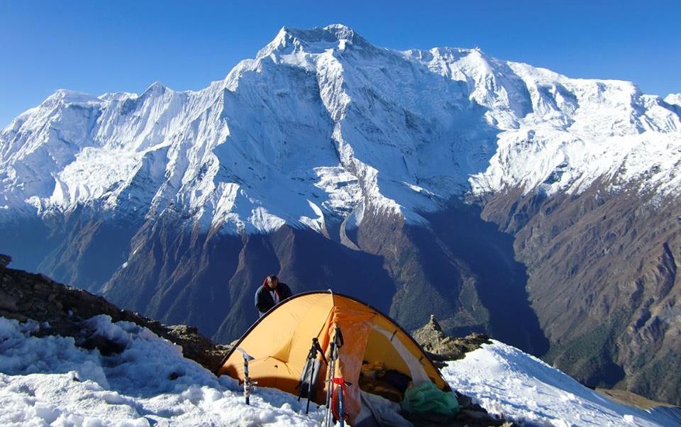 Annapurna III from high camp on Pisang Peak