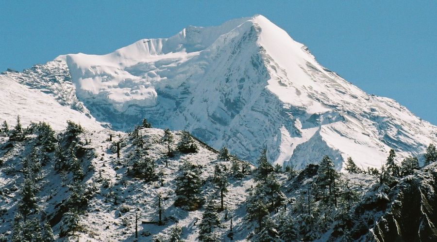 Pisang Peak from Manang Valley in the Annapurna Region of the Nepal Himalaya