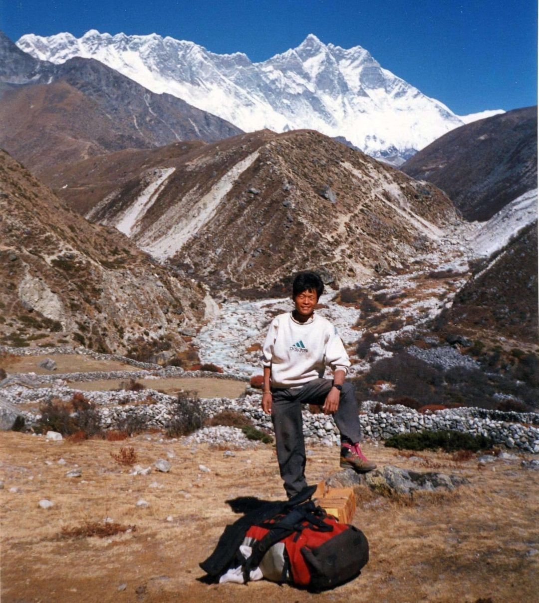 Mount Lhotse above the Imja Khosi Valley in the Khumbu Region of the Nepal Himalaya