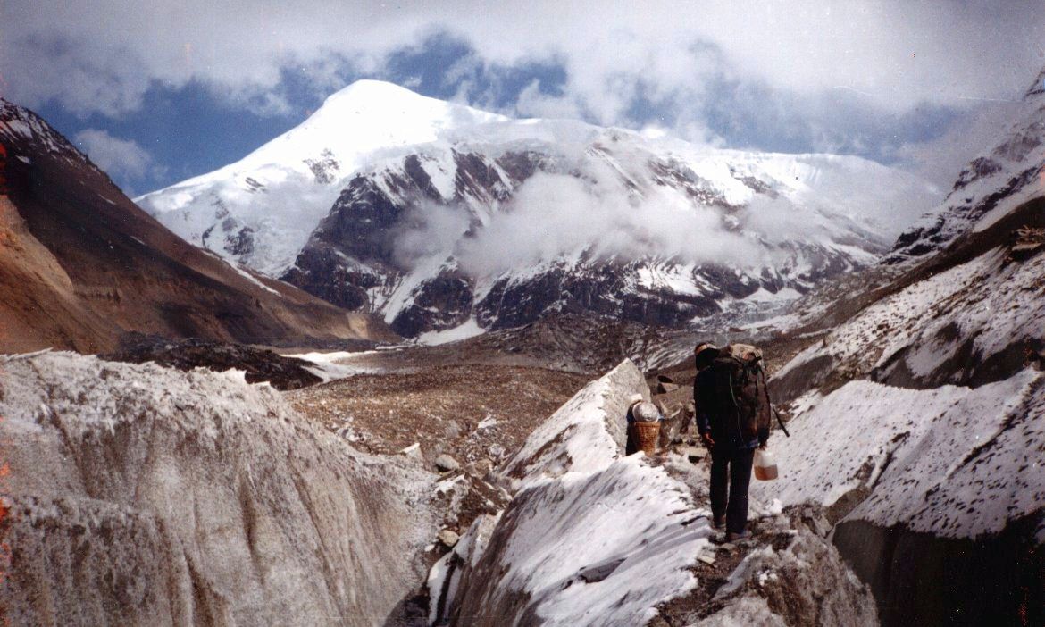 Tukuche Peak from Chonbarden Glacier on approach to Dhaulagiri Base Camp