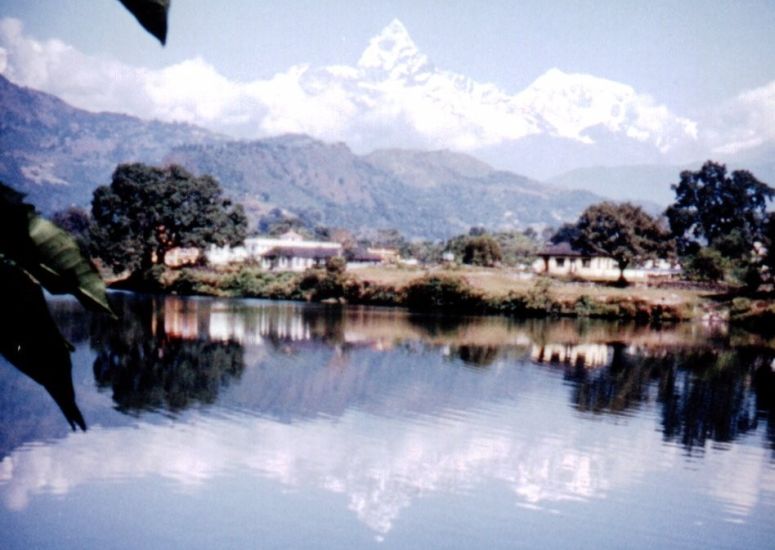 Mt.Macchapucchre ( Fishtail Mountain ) from Phewa Tal ( Lake ) at Pokhara