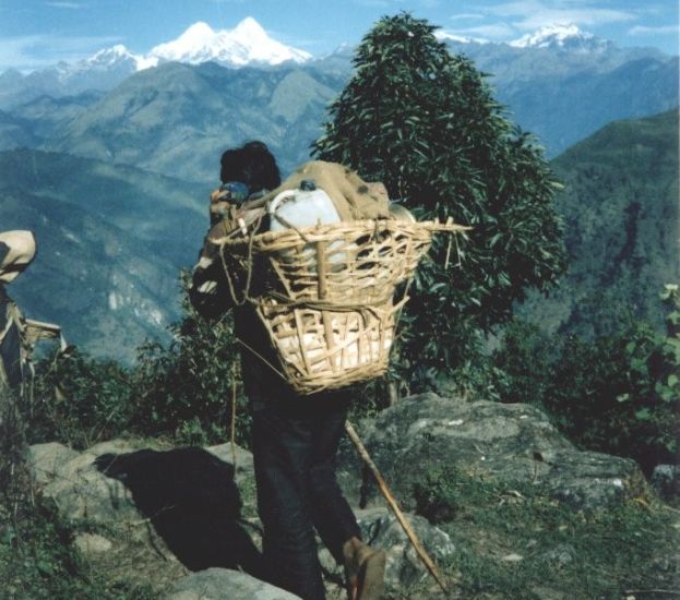 The Makalu Himal on descent from Mangeythanti Bhanjyang