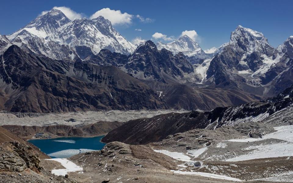 Mount Everest and Lhotse from Renjo La