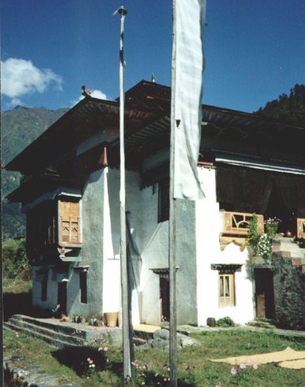 Prayer Flags at Bakong Gompa ( Bakang / Bakhang / Bakangghyang / Bhakhani ) in the Helambu District