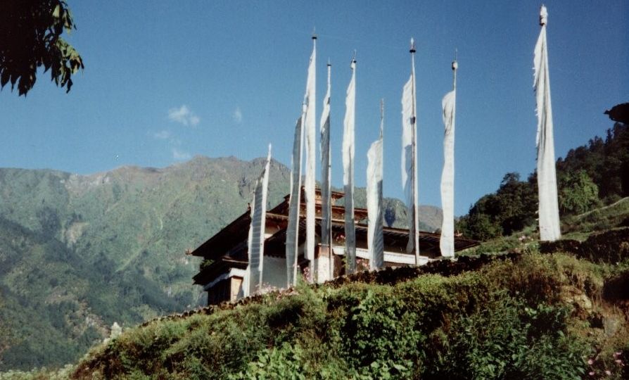 Prayer Flags at the Bakong Gompa in the Helambu district of the Nepal Himalaya