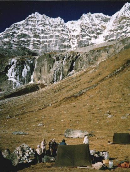 Camp in Hongu Valley beneath Peak 41 and Hongu South Peak