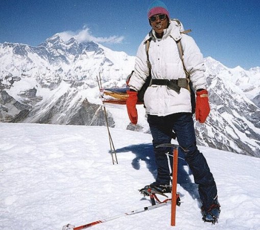 Sirdar Lal Bahadur Magar on summit of Mera Peak