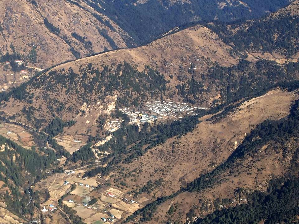 Aerial view of Junbesi Village