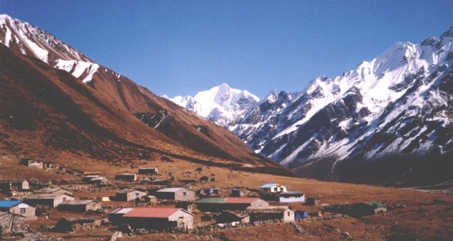 Mt.Ganshempo in Langtang Valley from Kyanjin