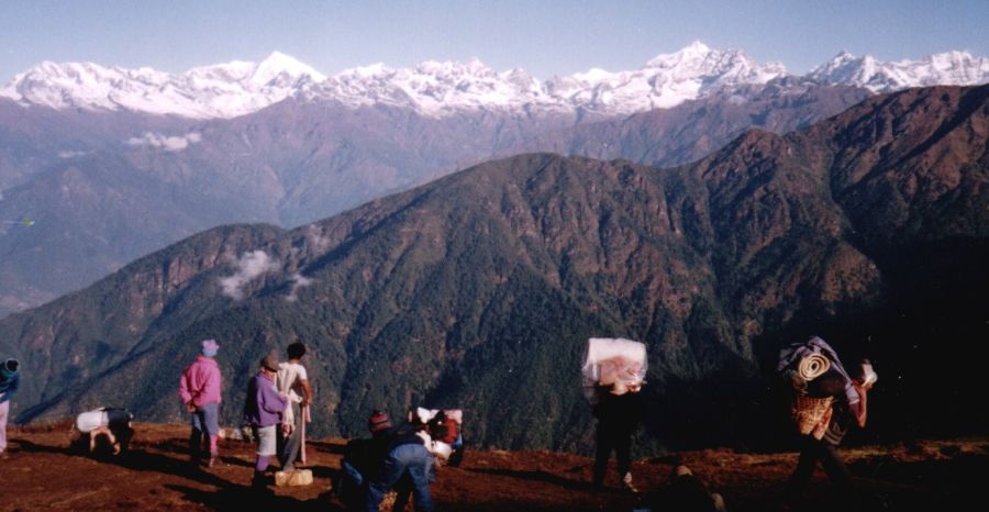 Langtang Himal from camp on ridge on route to Jugal Himal