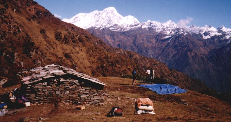 Mt.Phurba Chyachu in the Jugal Himal from Nosempati