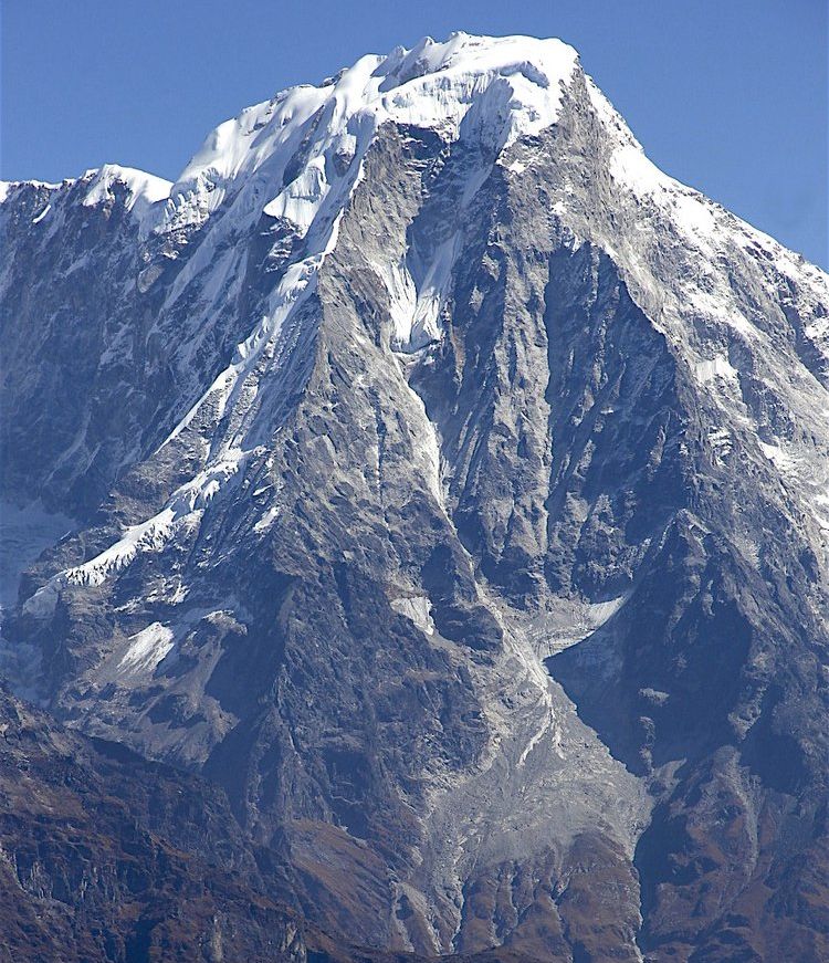Mt.Phurba Chyachu in the Jugal Himal from Nosempati