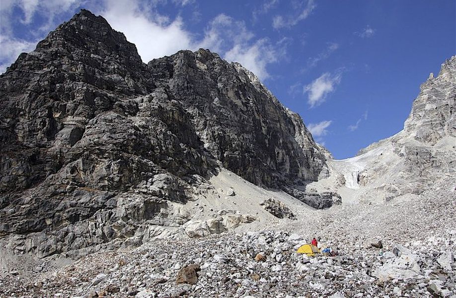 Balephi Glacier beneath Tilman's Pass