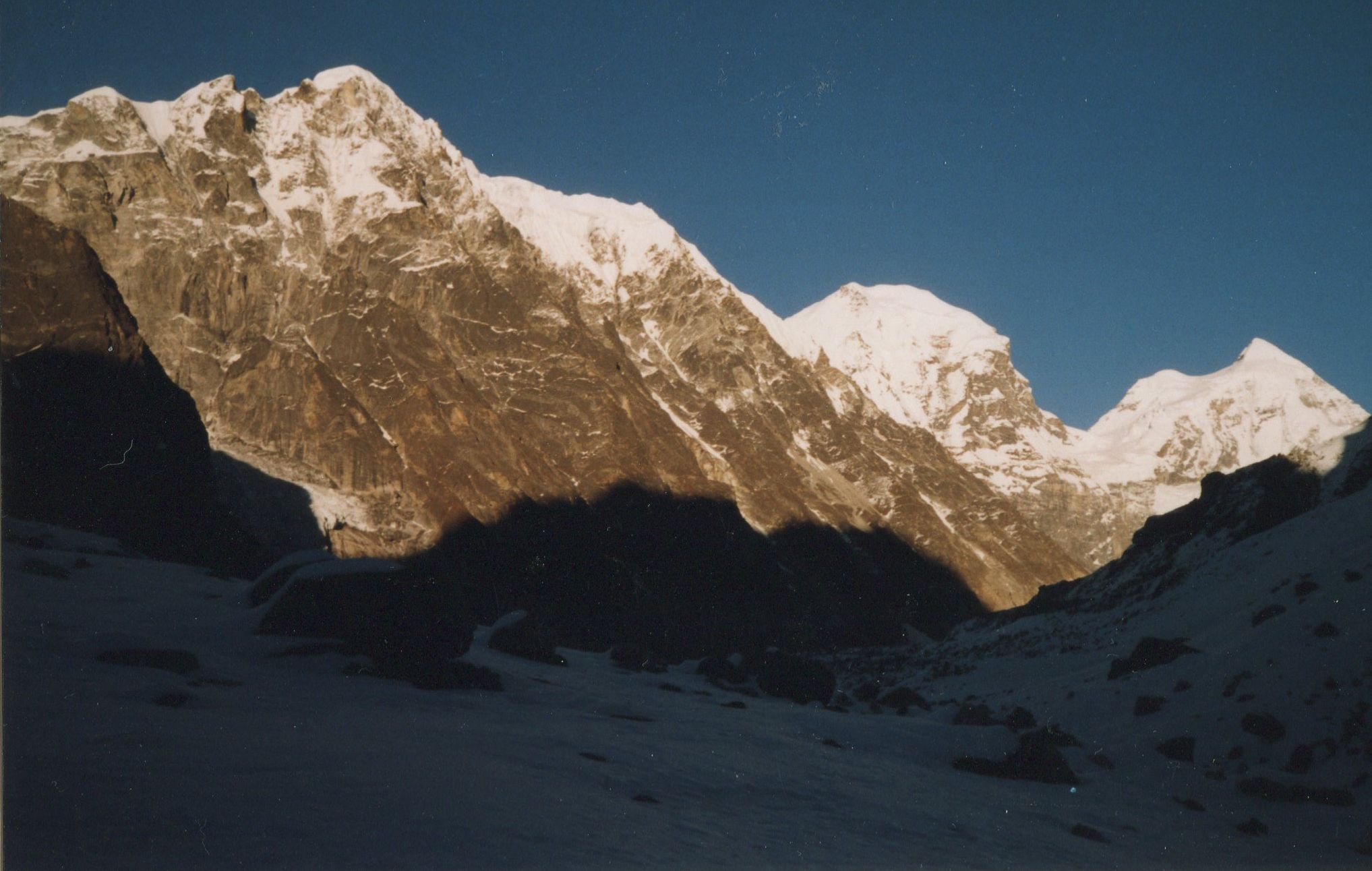 Peaks in Langtang Himal on descent from Tilman's Pass