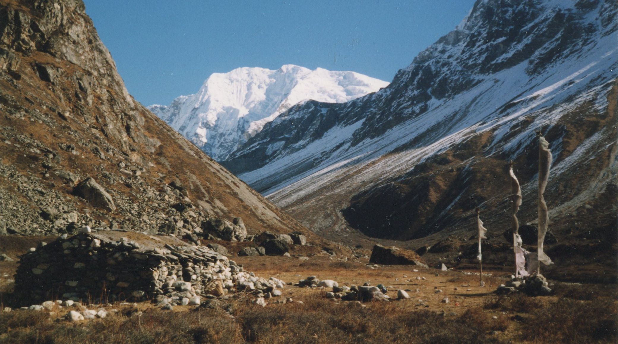 Dome Blanc from Langshisa Kharka in the Langtang Valley