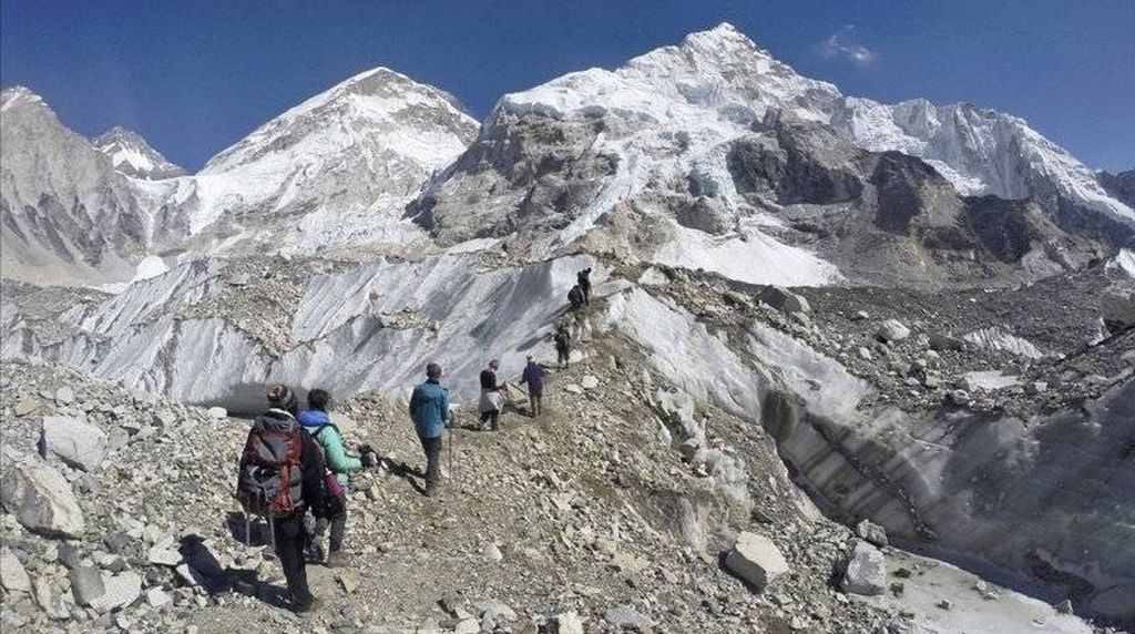 Khumbu Glacier on route to Everest BC