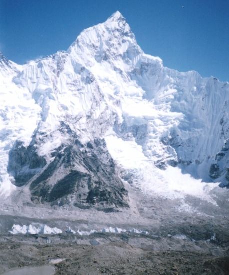 Mount Nuptse above the Khumbu Glacier from Kallar Pattar