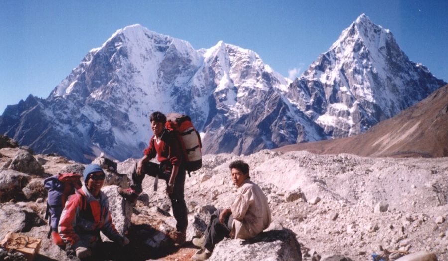 Mts.Taboche and Cholatse from the Khumbu Glacier
