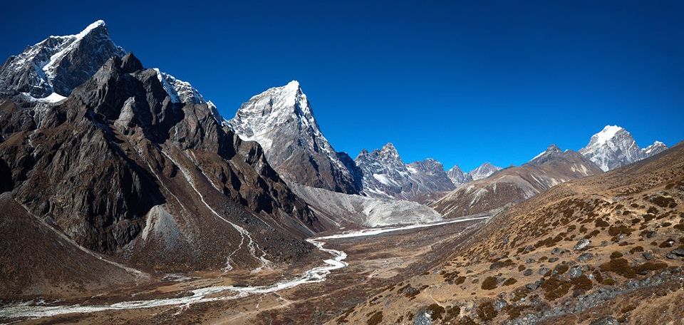 Mount Taboche and Mount Cholatse on route to Everest Base Camp