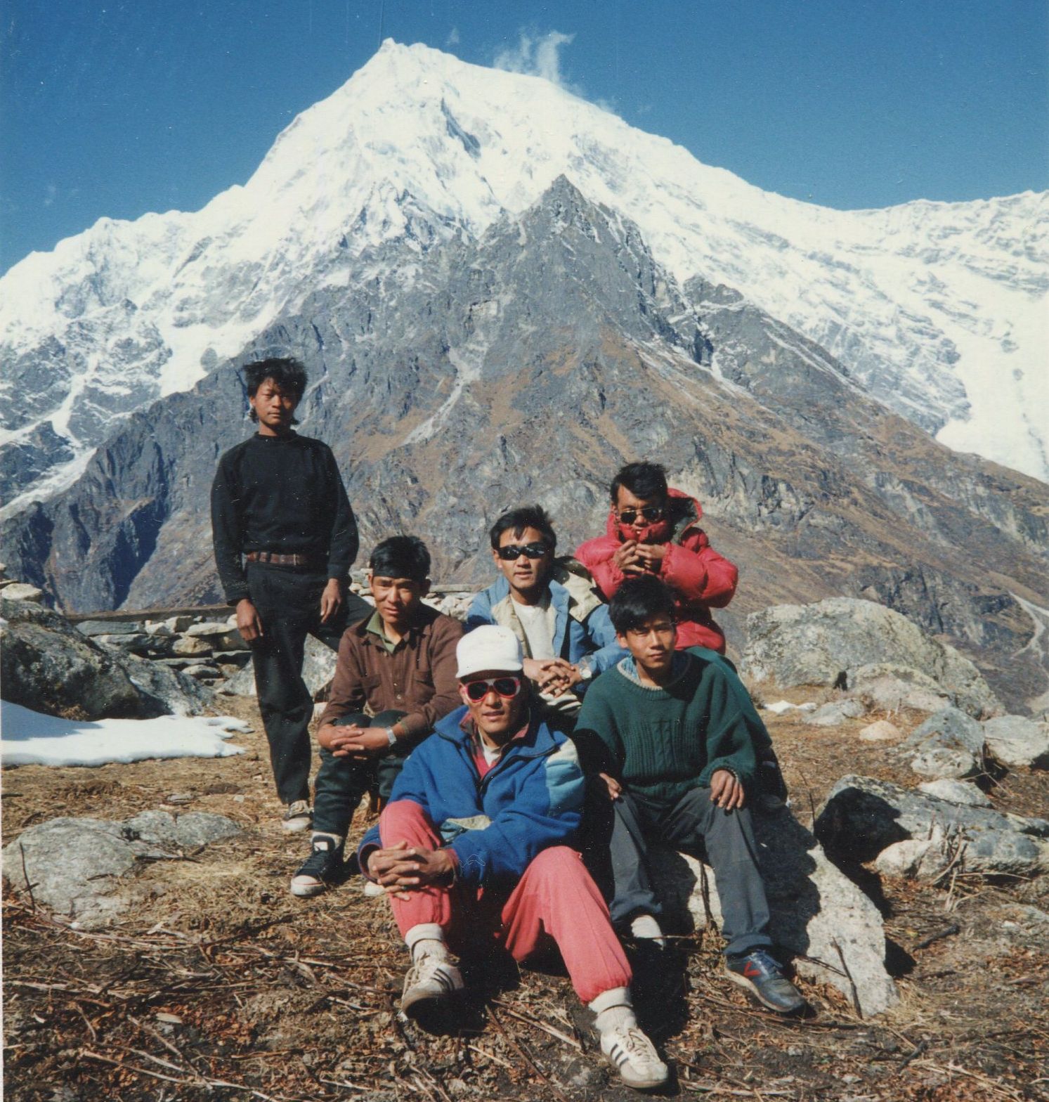 Langtang Lirung on ascent to Ganja La