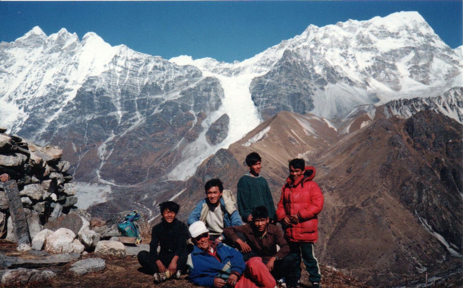 Kimshung and Shalbachum on ascent to Ganja La