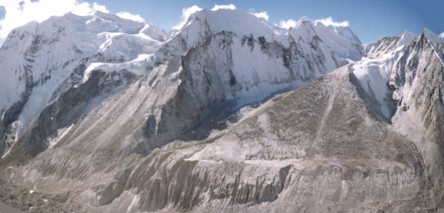 Sherpani Peak and Sherpani Col from above Makalu Advanced Base Camp