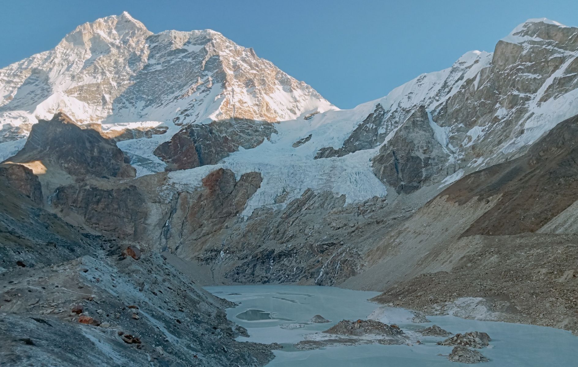 Mt. Makalu above Barun Glacier