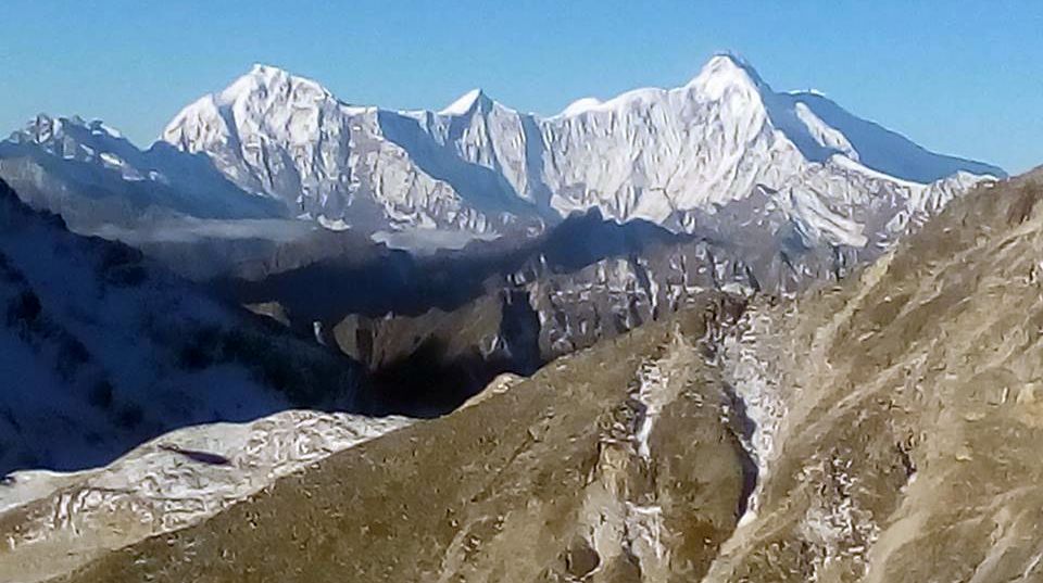 Annapurna II from Larkya La Peak ( Thulagi Chuli )