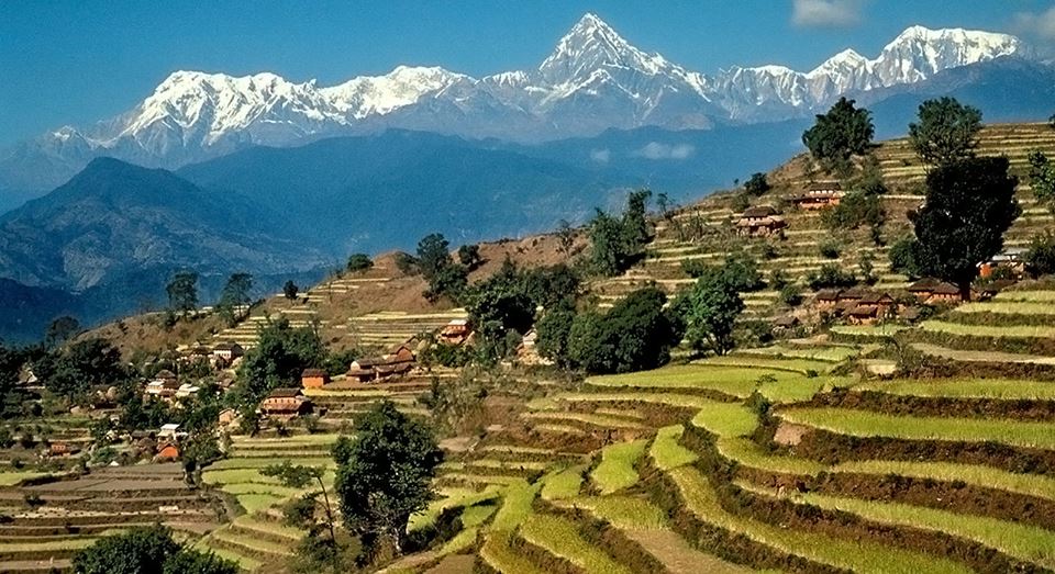 The Annapurna Himal from above Gorkha