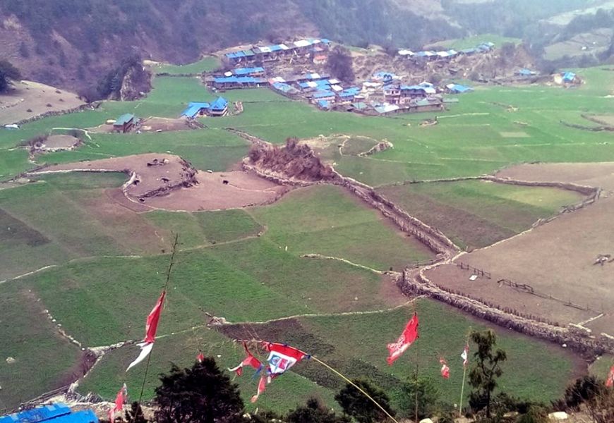 Lho Village in the Buri Gandaki Valley on route from Ngyak to Samagaon