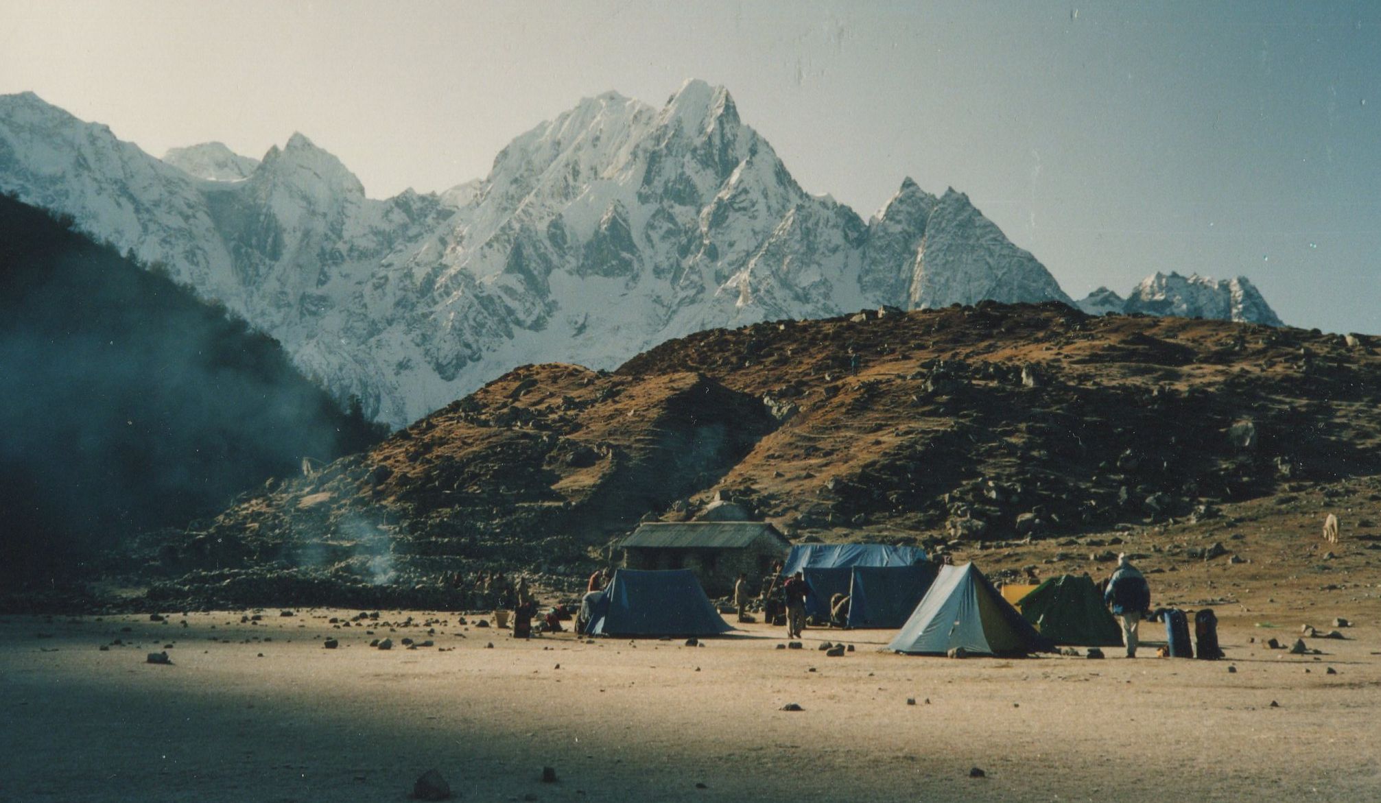 Mt.Phungi from camp at Phedi beneath Larkya La