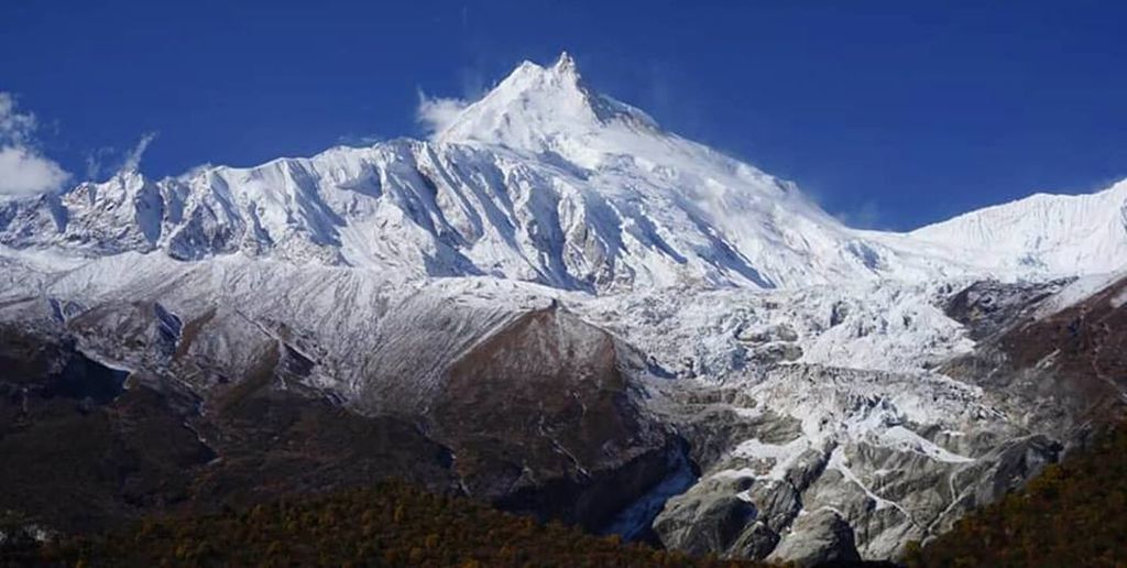 Mount Manaslu above the Buri Gandaki Valley