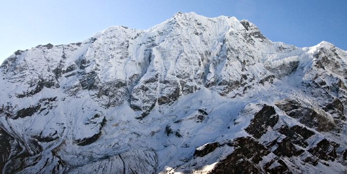 Simnang Himal from the Buri Gandaki Valley